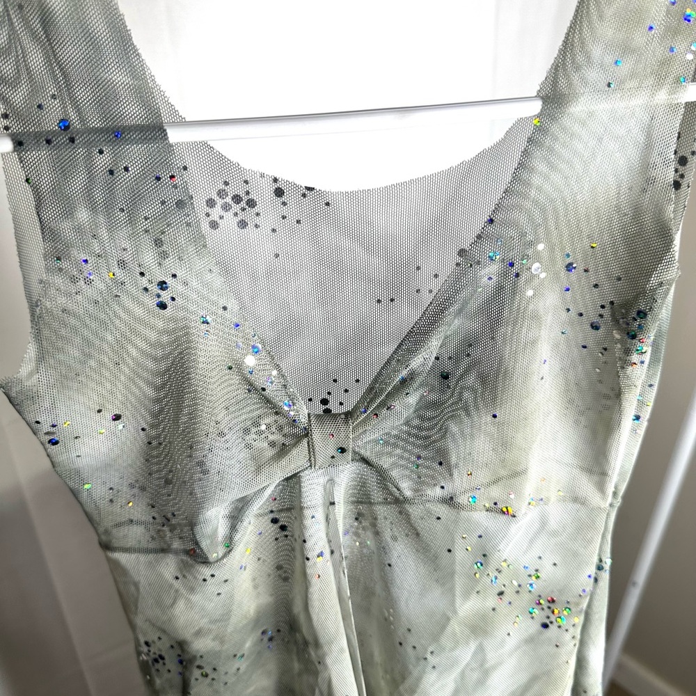 Sheer Sparkle Tie Die Grey Top